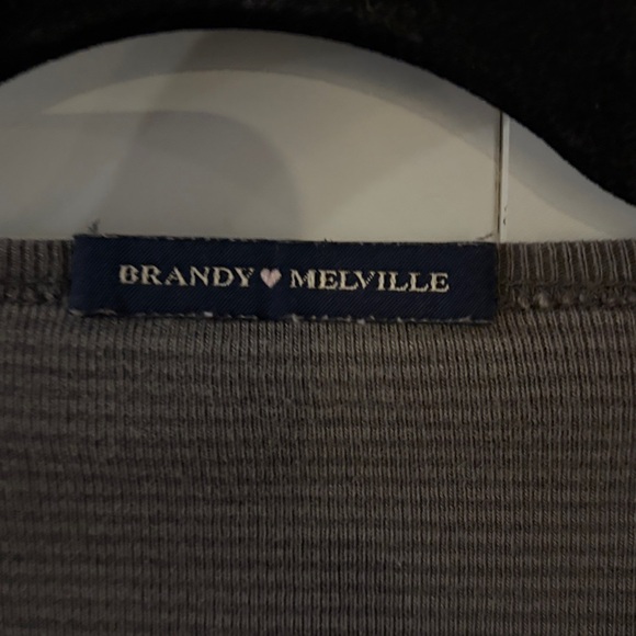 Brandy Melville Charcoal stripe  Long Sleeve Top - Picture 2 of 4